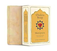 LivuX Jabón chakra Manipura - 3º chakra plexo solar - Jabón natural hecho a mano con hierba de limón y romero, 70 g, vegano y agitado en frío, energizante y clarificador, 1278