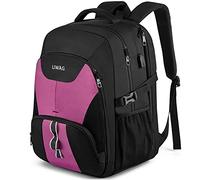 LIWAG Mochila Mujer Grande 50L Mochila Portatil 17 Pulgadas Impermeable Antirrobo Mochila Ordenador Portatil con Puerto USB Bolsa para Negocio Trabajo Diario Viaje Diario Escolares - Morado