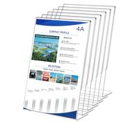 Liwankaqi Expositor de mesa A4,6 unidades, A4, hecho de material acrílico transparente de alta calidad, duradero y elegante, DIN A4 para restaurantes, publicidad, marcos de fotos