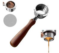 Liwankaqi Portafiltro de 51 mm, doble caño 3 orejas, filtro portafiltro compatible con cesta de filtro Puck Colador compatible con cafetera espresso DeLonghi EC680/EC685