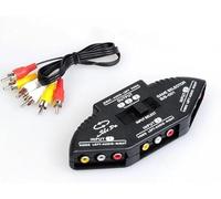 LIWEARE AV Switch AV Switch 3 Vías Conversor Port Splitter RCA Audio Video AV Switch Box Game Selector (3 en 1 Out) para TV