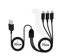 LIWEARE Cable divisor micro USB, 3 en 1, multi cable micro USB, cable de carga USB a micro USB, cable USB 2.0 tipo A macho a 3 micro USB macho (3,3 pies, negro) (cable 3 en 1)