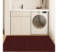 LIWEIREN Tapete de Bienvenida 115 x 150 cm Atrapa Suciedad y Barro Felpudo Lavable y Potente Varios Tamaños para Entrada, Pasillo, Cocina, Dormitorio, Rojo