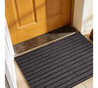 LIWEIREN Tapete de Bienvenida 40 x 60 cm para Una Entrada Limpia Alfombrilla de Entrada Exterior e Interior para Puerta Interior y Exterior, Pasillo, Gris