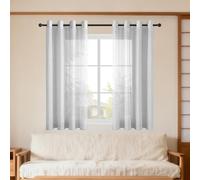 LIWEIREN Translucida Ojales Cortina 300 x 240 cm Transparente Cortinas Translúcidas Aislantes Frio y Calor para Ventanas Habitacion, Gris Claro