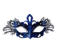 liweiyu Máscara de máscaras, máscaras venecianas de Mardi Gras para mujer (azul-negro), 9.4 x 4.1 pulgadas