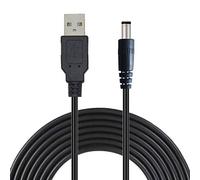 Liwinting 1.5m/4.92ft Cable USB a DC, 5V Cable de Corriente DC, 5.5 x 2.1mm Cable DC Convertidor Jack Macho Barril de Carga de Alimentación para Luces de Tira Led, cámara Foscam etc. - Negro