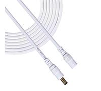 Liwinting 10m Cable de Extensión 2.5mm x 5.5mm Plug DC Macho a Hembra Conector para Adaptador de Corriente, LED, Cámara CCTV Potencia, Coche, Monitores y Más, Flexible - Blanco