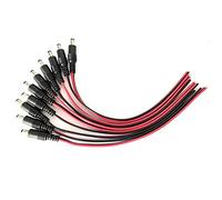 Liwinting 10pcs Cable flexible de alimentación de CC macho de, enchufe macho y conector hembra de 5,5mm x 2,1 mm, cable flexible de alimentación CC, para cámara de seguridad CCTV