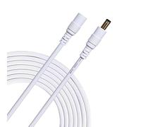 Liwinting 1m Cable de Extensión 5.5mm x 2.5mm Plug DC Macho a Hembra Conector para Adaptador de Corriente, LED, Cámara CCTV Potencia, Coche, Monitores y Más - Blanco