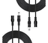 Liwinting 2 Piezas 3 Metros Cable de Extensión 2.1mm x 5.5mm Plug DC Macho a Hembra Conector para Adaptador de Corriente, LED, Cámara CCTV Potencia, Coche, Monitores y Más - Negro