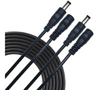 Liwinting 2 Piezas 5m Cable de Extensión 2.5mm x 5.5mm Plug DC Macho a Hembra Conector para Adaptador de Corriente, LED, Cámara CCTV Potencia, Coche, Monitores y Más, Flexible - Negro