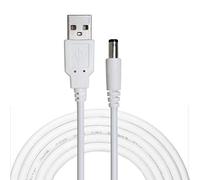 Liwinting 2m Cable USB a DC, 5V Cable de Corriente DC, 5.5 x 2.1mm Cable DC Convertidor Jack Macho Barril de Carga de Alimentación para Luces de Tira Led, Cámara etc. - Blanco