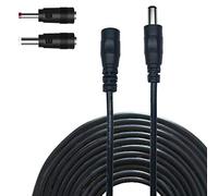 Liwinting 2m DC Plug Extensión Cable 2,1 mm x 5,5 mm Conector Macho a Hembra para Adaptador de Corriente, LED, CCTV Camera Power, Coche, Monitores, 2 Convertidores DC - Negro