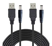 Liwinting 2X 1.5 m USB a DC Cable, USB to DC Cable 5V 5.5mm / 2.1mm DC Barrel Male Jack Convertidor Cable de Carga de alimentación para Luces de Tira Led, CCTV, cámara Foscam, enrutador, etc.