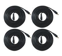 Liwinting 4 Piezas 2m Cable de Extensión 2.1mm x 5.5mm Plug DC Macho a Hembra Conector para Adaptador de Corriente, LED, Cámara CCTV Potencia, Coche, Monitores y Más, Flexible - Negro