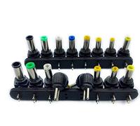 Liwinting 8 Piezas Adaptador de Fuente de alimentación Universal Tip tamaño Codo pie Enchufe de 8 Filas Enchufe Adaptador común