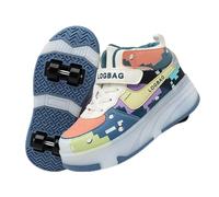 LIWLLIUA Zapatos con Ruedas 2 en 1 para Niños y Niñas - Zapatillas Deportivas, Tenis con Ruedas Retráctiles, Zapatillas Patines Niña y Niño, Bambas con Ruedas LED de Moda,#b5009 Blue,39 EU