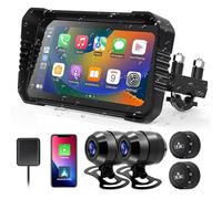 Liwogi Actualización Carplay Dashcam Moto con 1080P Dash CAM, Navegación GPS para Motocicleta, 6.25 Pulgadas Impermeable, grabación en Bucle, Monitor de presión de Tiro