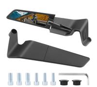 Liwogi Juego de 2 espejos retrovisores laterales universales M8 M10 para Moto 360 ° giratorio ultra gran angular