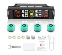 Liwogi TPMS Sistema de control de presión de neumáticos 6 Bar, monitor de presión de neumáticos solar con sistema de alarma con 4 sensores iluminados para camiones y autocaravanas