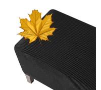 LIWRNGV S-XXXL Cubre Taburete, Funda Otomana Rectangular de Tamaño Completo, 55-200 cm, Fundas Protectoras Muebles Elásticas for el Hogar(Negro,80x130cm)