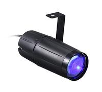 Lixada 10W Foco LED de Escena Pinspot Bola de Espejos Mini Portátil para Discoteca, Estroboscópica de DJ por Voz, Efecto de Luz para Hogar, Fiesta, Club (1 pc)