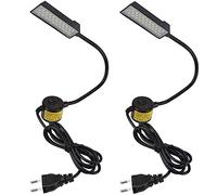 Lixada 2 lámparas LED para máquina de coser - 30 LED de iluminación de trabajo, lámpara de cuello de cisne con base magnética, manguito flexible, compatible con todas las máquinas de coser, negro