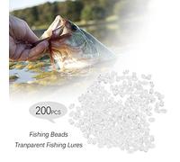 Lixada 200pcs Pesca Perlas Transparente Doble Agujero Cruz Cuentas Duro Claro Cuentas Conjuntos