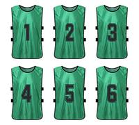 Lixada 6/12 Piezas Adulto/Niños Chaleco Deportivo de Práctica de Número de Camiseta de Fútbol de Secado Rápido de Manga Corta de Fútbol