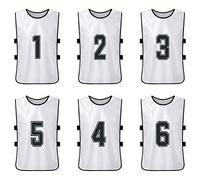 Lixada 6/12 Piezas Adulto/Niños Chaleco Deportivo de Práctica de Número de Camiseta de Fútbol de Secado Rápido de Manga Corta de Fútbol