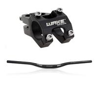 Lixada - Acople de manillar MTB de 31,8 mm de aleación de aluminio + manillar plano de 780 mm anodizado para bicicleta de montaña, Nero(Set manubrio) (Negro (juego de manillar))