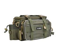 Lixada Bolsa multifuncional para aparejos de pesca, bolsa de aparejos de pesca, bolsa para deportes al aire libre, bolsa de hombro, aparejos, bolsa de almacenamiento con 2 cajas de aparejos de pesca