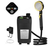Lixada Bomba de Ducha portátil para Camping RV Kit de Ducha al Aire Libre Ducha de Campamento con Pantalla Completa Pantalla Digital Inteligente Kit de Ducha Ajustable de 6000 mAh para Patio Trasero
