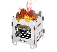 Lixada Camping estufa de madera Portable plegable de acero inoxidable estufa para cocinar al aire libre Picnic caza supervivencia emergencia, Mini Size