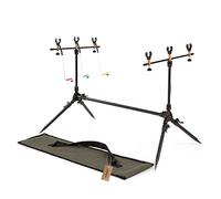 Lixada Carpa Retráctil Ajustable Carpa de Pesca Soporte para Vainas Soporte para Vainas de Vaña de Pescar con 3 Alarmas de Mordida e Indicadores de Swingers