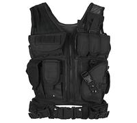 Lixada Chaleco Táctico Militar Airsoft Chaleco Ajustable Transpirable Chaleco de Entrenamiento de Combate para Caza Al Aire Libre Pesca Fanáticos CS Juego de Supervivencia Entrenamiento de Combate
