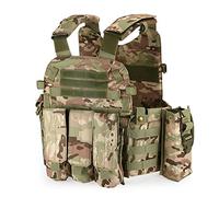 Lixada Chaleco Táctico Militar, Chaleco Táctico Hombre , Chaleco de Asalto Entrenamiento para Airsoft con Compartimentos, Ropa Militar de bolsillos, Modular de Caza de Engranajes