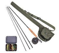 Lixada Combo de caña de Pescar con Mosca y Carrete con Bolsa de Transporte (Juego de Pesca con Mosca)