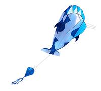 Lixada Cometas 3D - Cometa gigante de ballena parafoil suave sin marco [120 * 215cc] con bolsa de almacenamiento [Azul y blanco.]