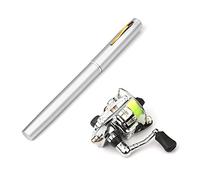 Lixada Equipo de pesca, mini caña de pescar con carrete, bolsa de 1 m/1,4 m/1,6 m, combo de caña de pescar plegable, kit de caña de pescar mini pluma, 7 colores mini lápiz de bolsillo caña de pescar