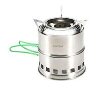 Lixada Estufa de Camping Plegable de Acero Inoxidable Estufa de Leña Portátil para Exteriores con Asas Plegables y Bandeja