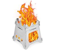 Lixada Estufa de Camping Plegable Portátil Al Aire Libre Estufa de Madera con Bandeja de Alcohol