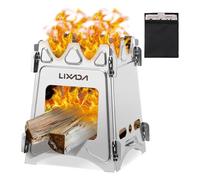 Lixada Estufa de Leña Camping Portátil Ligero Compacto Hornillo Alcohol Estufa Camping Titanio Estufa Madera Portátil para Camping Trekking Mochilero BBQ Picnic Senderismo Supervivencia Al Aire Libre