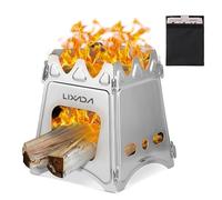 Lixada Estufa de Leña Camping Portátil Ligero Compacto Hornillo Alcohol Estufa Camping Titanio Estufa Madera Portátil para Camping Trekking Mochilero BBQ Picnic Senderismo Supervivencia Al Aire Libre