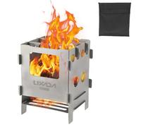 Lixada Estufa de Leña/Horno de Titanio, Portátil, con Bolsa de Almacenamiento, para Camping/Senderismo/Picnic/BBQ