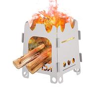 Lixada Estufa de leña portátil para mochileros, plegable, ligera, de titanio, para camping, senderismo, caza, picnic, barbacoa