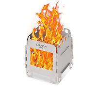 Lixada Hornillo, Hornillo Camping, Hornillos de Gas Butano Portátil, Hornillos Gas de Titanio, Cocina de Leña Plegable para Picnic Al Aire Libre