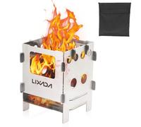 Lixada Hornillo, Hornillo Camping, Hornillos de Gas Butano Portátil, Hornillos Gas de Titanio, Cocina de Leña Plegable para Picnic Al Aire Libre (Tipo 4)