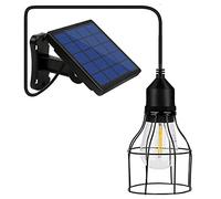 Lixada - Lámpara solar colgante E27 para exterior, luz sensible IP65, resistente al agua, para jardín, patio, terraza, balcón